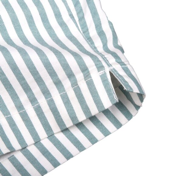 Old Navy Everyday Short Striped  High Rise Stretch Cotton  White Teal Green - Picture 5 of 7